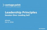 Leadership Principles - APHAA · 2020. 4. 8. · • Assess their personal leadership strengths • Assess the importance of authenticity and personal accountability in their leadership