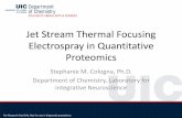 Jet Stream Thermal Focusing Electrospray in Quantitative … · 2019. 10. 4. · Jet Stream Thermal Focusing Electrospray in Quantitative Proteomics Stephanie M. Cologna, Ph.D. Department
