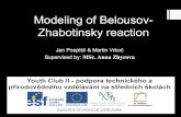 Modeling of Belousov- Zhabotinsky reactionauc.cz/.../lak/prezentace/2013/33-zhyrova-pospisil-vrkoc.pdfP. Belousov in 1959 (A periodic reaction and its mechanism) Later, in 1961, a