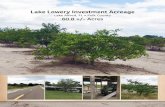 Lake Lowery Investment Acreage - Saunders Real Estate€¦ · Income: Rental income from lakefront home Annual Taxes: $2,498.05 (2015) Clay Taylor, ALC 863.774.3532 • Clay@SREland.com