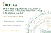 Three-axes Squareness Evaluation of Coordinate Measuring … · 2019. 10. 25. · Method 2: Squareness Evaluation Using A Telescopic Ball-bar •This method is based on a renishaw