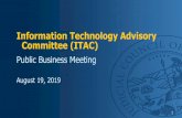 Information Technology Advisory Committee (ITAC) · 8/19/2019  · Intelligent Chat for Self-Help Services - Status and Final Report. REPORT. Advance to the next slide for this report.