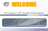 To Cooper’s 8 Grade Orientation WELCOME Grade 8...Japanese 3 French level 1B – 1 year, 1 HS language credit German level 1B – 1 year, 1 HS language credit Japanese Immersion