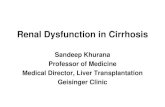 Renal Dysfunction in Cirrhosis · 2019. 10. 22. · Sandeep Khurana Professor of Medicine. Medical Director, Liver Transplantation. Geisinger Clinic. Importance of Renal Function