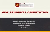 NEW STUDENTS ORIENTATIONcip.dhu.edu.cn/_upload/article/files/c3/58/6f88df06421... · 2019. 9. 4. · Introduction of CIP Office Staff CIP Center of International Programs Website: