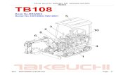 Takeuchi TB108 Compact Excavator Parts Catalogue Manual SN10810004~10812001