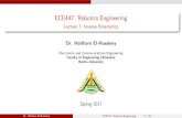 ECE447: Robotics Engineering Shoubra... · 2017. 3. 14. · Lecture Outline: 1 IK Problem Formulation. 2 Geometrical Approach. 3 Algebraic Approach. 4 Kinematic Decoupling. Inverse