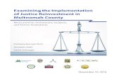 Examining the Implementation of Justice Reinvestment in ... 20161110 Fina… · Examining the Implementation of Justice Reinvestment in Multnomah County Measurement, Preliminary Analysis,