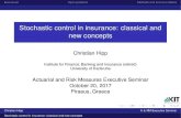 Stochastic control in insurance: classical and new concepts · 2019. 7. 18. · Pham, H (2009) Continuous-time Stochastic Control and Optimization with Financial Applications. Springer