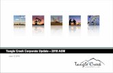 Tangle Creek Corporate Update 2018 AGM · 2018. 6. 27. · Bakken in the US Estimated at ~50,000 sq. miles in total size Reservoir thickness exceeding 300 meters in certain areas,