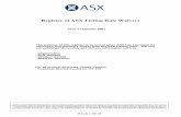 Register of ASX Listing Rule Waivers · capital on a 1:25 basis Company issuing a prospectus to raise $2,500,000 on a postconsolidation and capital raising basis, the ... PBO PANBIO