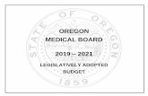 OREGON MEDICAL BOARD · 2020. 4. 20. · 2017-19 LAB 2019-21 CSL 2019-21 Request 2019-21 Governor's 2019-21 LAB Summary of 2019-2021 Agency Budget 100% Other Funds Source Of Funds