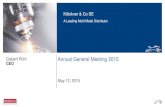 Gisbert Rühl Annual General Meeting 2015 CEO - Klöckner & Co. · 2019. 11. 19. · statements are based turn out to be incorrect, the actual results of Klöckner & Co SE can deviate