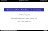 Vincenzo Mantova - University of Leedspmtvlm/files/slides/node/41/...Surreal numbers Hardy elds and transseries Surreal derivations Surreal numbers, derivations and transseries Vincenzo