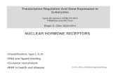 NUCLEAR HORMONE RECEPTORS - FMI · 2014. 5. 6. · Transcription Regulation And Gene Expression in Eukaryotes Cycle G2 (lecture 13709) FS 2014 P.Matthias and RG Clerc Roger G. Clerc