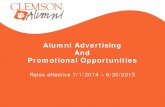 Alumni Advertising And Promotional Opportunitiesmedia.clemson.edu/alumni/WebDocs/Ad-Rate-Card/AdRateCard...Alumni Advertising And Promotional Opportunities Rates effective 7/1/2014
