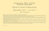 Arizona, Pre 1930, White Border Post Card Collection Section 10 — … · 2012. 5. 30. · Arizona, Pre 1930, White Border Post Card Collection Section 10 — T to T By Al Ring Early