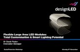 Flexible Large Area LED Modules: Total Customisation ... · Disruptive Lighting Technology • Thin, mechanically flexible LED lighting system • Current technology base: • Screen
