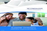 Supplier Directory - Wyndham Hotels...responsible for the accuracy or completeness of any statements made in this advertisement, the content of this advertisement (including the text,