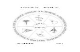 SURVIVAL MANUAL guides...SUMMER SURVIVAL COURSE HANDBOOK TABLE OF CONTENTS CHAP. CONTENTS 1. REQUIREMENTS FOR SURVIVAL 2. SURVIVAL KIT 3. WATER PROCUREMENT 4. EXPEDIENT SHELTERS5.