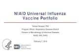 NIAID Universal Influenza Vaccine Portfolio Posting...Vaccine Research Portfolio Basic Research Natural History Studies Universal Vaccine Strategies Preclinical Services Clinical ...