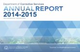 Department of Corrective Services' Annual Report 2014-2015 · 2016. 10. 16. · 2014-2015 3 Statement of Compliance To the Hon. Joe M Francis MLA Minister for Corrective Services: