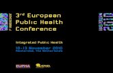 3rd European Public Health Conference · The conference organisers will provide a social programme including a welcome reception, canal boat tour, conference dinner and a programme