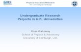 Undergraduate Research Projects in U.K. Universities · Context: UK universities • Bachelor’s degree (BSc) in 3 years • (4 years in Scotland and Northern Ireland) ... CO2 and