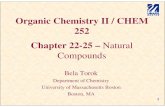 Organic Chemistry II / CHEM 252 Chapter 22-25 – Natural ...alpha.chem.umb.edu/chemistry/ch252/files/Overheads/...• Steroids • Steroids are important “biological regulators”