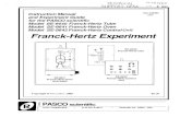 Franck-Hertz Experimentjmaps/phys5061/labs/... · Amplifier: Gain-midrange Zero-midrange Va: Adjust-not applicable Switch-ramp (4 ) 6. Wait about 90 seconds for the cathode to warm