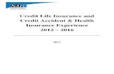 Credit Life Insurance and Credit Accident & Health Insurance … · 2018. 9. 4. · Credit Life Insurance and Credit Accident & Health Insurance Experience 2012 – 2016 . 2017