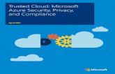 Trusted Cloud: Microsoft Azure Security, Privacy, and Compliance · 2017. 7. 5. · While acknowledging that the cloud can provide increased data security and administrative control,