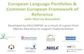 European Language Portfolios & Common European Framework of Reference · European Language Portfolios & Common European Framework of Reference with Marnie Beaudoin. Developed by ERLC/ARPDC
