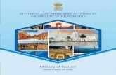 STATEMENT CONTAINING BRIEF ACTIVITIES OF THE ...tourism.gov.in/sites/default/files/2020-04/Statement...1.7 For tourism infrastructure creation in the country, Ministry of Tourism has
