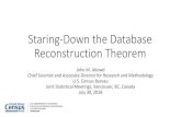 Staring-Down the Database Reconstruction TheoremCensus Scientific Advisory Committee presentation] ... Outline •Database reconstruction is an issue, not a risk •Examples from the