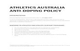 ATHLETICS AUSTRALIA ANTI-DOPING POLICY · 2020. 8. 14. · Doping Policy, including the decisions of hearing panels imposing sanctions on individuals under their jurisdiction. 1.2.3