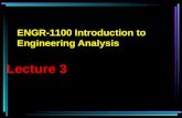 ENGR-1100 Introduction to Engineering Analysis · 2015. 9. 18. · Engineering Analysis. POSITION VECTORS & FORCE VECTORS In-Class Activities: • Applications / Relevance • Write