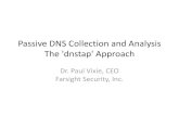APNIC Conferences – APNIC - Passive DNS Collection and … · 2018. 1. 23. · Challenges of Measuring DNS •Historically, turning on logging in a DNS server slows it down to the