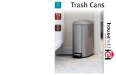 Trash Cans...94404-1 | Slim Trash Can, 20 Liter • Stainless steel lid and exterior are fingerprint proof. • Step pedal opens lid easily. • Sturdy plastic liner inside is easy