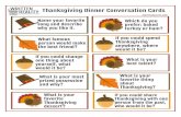 Thanksgiving-dinner-game-cards - Written Reality · 2014. 10. 21. · Thanksgiving Dinner Conversation Cards smart MOM solutions for REAL family fun Name your favorite song and describe