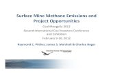 Surface Mine Methane Emissions and Project Opportunities · 2012. 2. 20. · Surface Mine Methane Emissions and Project Opportunities Coal Mongolia 2012 Second International Coal