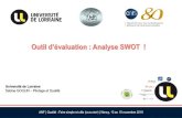 Outil d’évaluation : Analyse SWOT · 2019. 11. 18. · Les usages de l’analyse SWOT •Diagnostiquer et évaluer •Soutenir et orienter la planification •Vérifier la cohérence