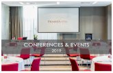 CONFERENCES & EVENTS · 2019. 9. 9. · Rooms are ideal for workshops, conferences, gala dinners & roadshows. FEATURES: CEILING PROJECTION. WATER VIEWS. FLOOR TO CEILING WINDOWS.