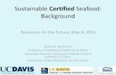 Sustainable Certified Seafood: Background...Sustainable seafood certification •Retailers: Establish and protect brand, satisfy demand, create niche markets •Fishers: Differentiate