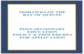 POST-SECONDARY EDUCATION DEPARTMENT€¦ · Post-Secondary Education Policy & Procedures for Application Mohawks of the Bay of Quinte Page 1 DEFINITIONS a. Academic Year refers to