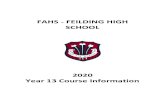 FAHS - FEILDING HIGH SCHOOL€¦ · Appreciation, Building, Primary Industries, Travel and Tourism. Many of our subjects (especially at Year 12) offer credits towards the Vocational