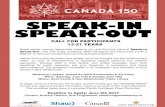 SPEAK-IN SPEAK-OUT - New Westminster · Share stories, explore issues that matter to you and find your voice at Speak-In Speak-Out. This free 2-day workshop offers Aboriginal and
