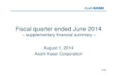 Fiscal quarter ended June 2014 - Asahi Kasei...At end of March 2014 At end of June 2014 % change Q1 2014 vs. Q1 2013 Q1 20131 H1 20131 Q1 2014 H1 2014 forecast in May 0.35 1,901.2