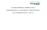 Confirmed Minutes Council 25 February 2014...25.02.2014 COUNCIL MEETING MINUTES CONFIRMED 11.03.14 C4 FEBRUARY 2014 5.0 PUBLIC QUESTION TIME Procedures for asking and responding to