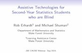 Assistive Technologies for Second-Year Statistics Students ...JSE CAUSE Webinar. Sep 2015. Intro At Wake Forest University, a student who is blind enrolled in a second course in statistics.